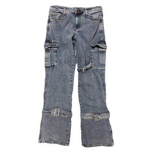 Hot Topic Cargo Jeans Mens 30x32 (30x31) Blue Y2K Grunge